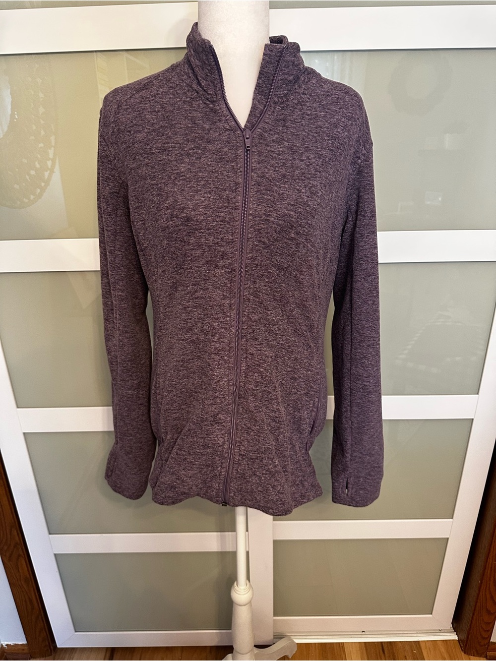 Duluth Trading Co Heathered Plum Full-Zip Hoodie